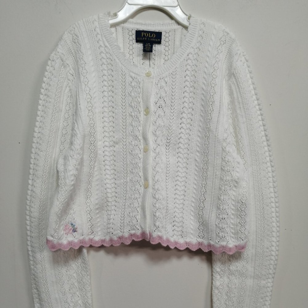 BNWT Polo by Ralph Lauren Girls Sweatshirt White Size Large (12-14)
